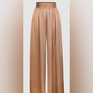 NWT Wide Leg Satin Brown Dress Pants M